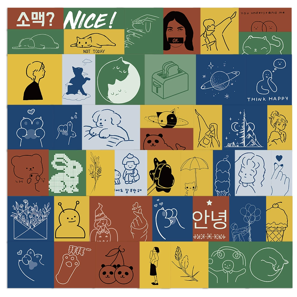 48 ins минималистичные наклейки для ручного счета DIY граффити багаж ноутбук чехол для телефона граффити наклейки