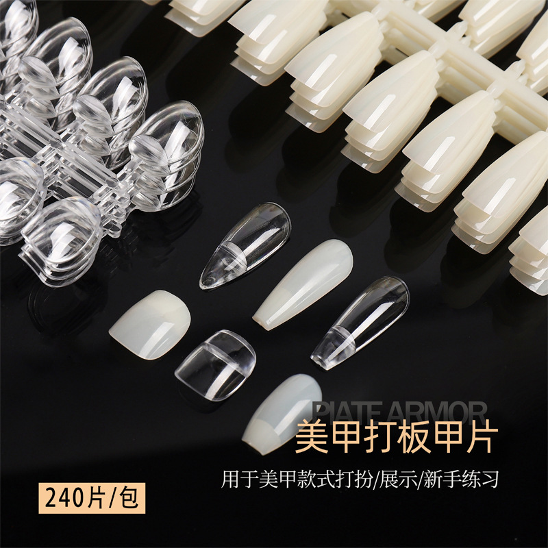 Clavo semi-sólido Placa de uñas cabeza redonda práctica gota de agua trapezoidal esmalte de uñas pegamento pantalla Tarjeta de color natural herramienta transparente