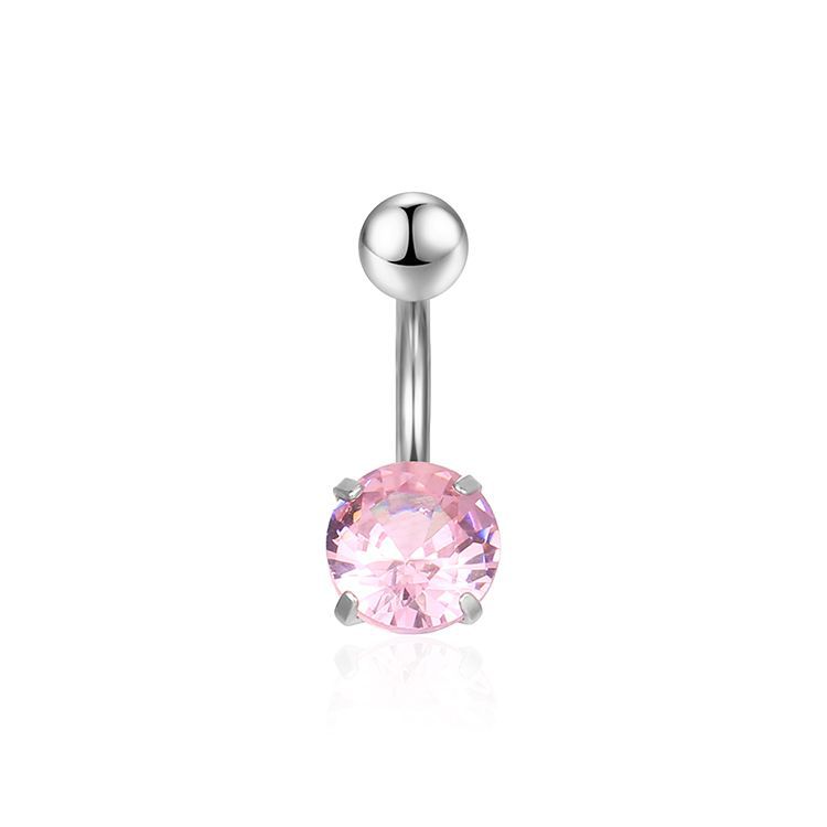 Čezmejni nov okrogel dvoglavi cirkonski seksi piercing za popek iz nerjavečega jekla, palica za popek, nakit za nohte na debelo_voghion.com