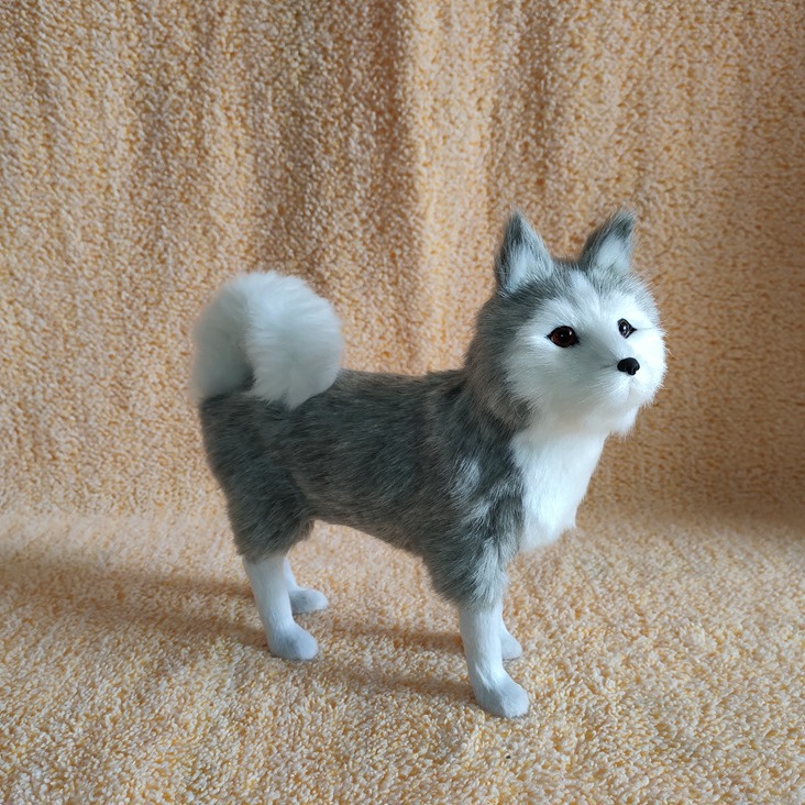 仿真动物仿真狗萨摩耶灰狗摆件生日景区仿真哈士奇二哈礼品夜厂家|ms