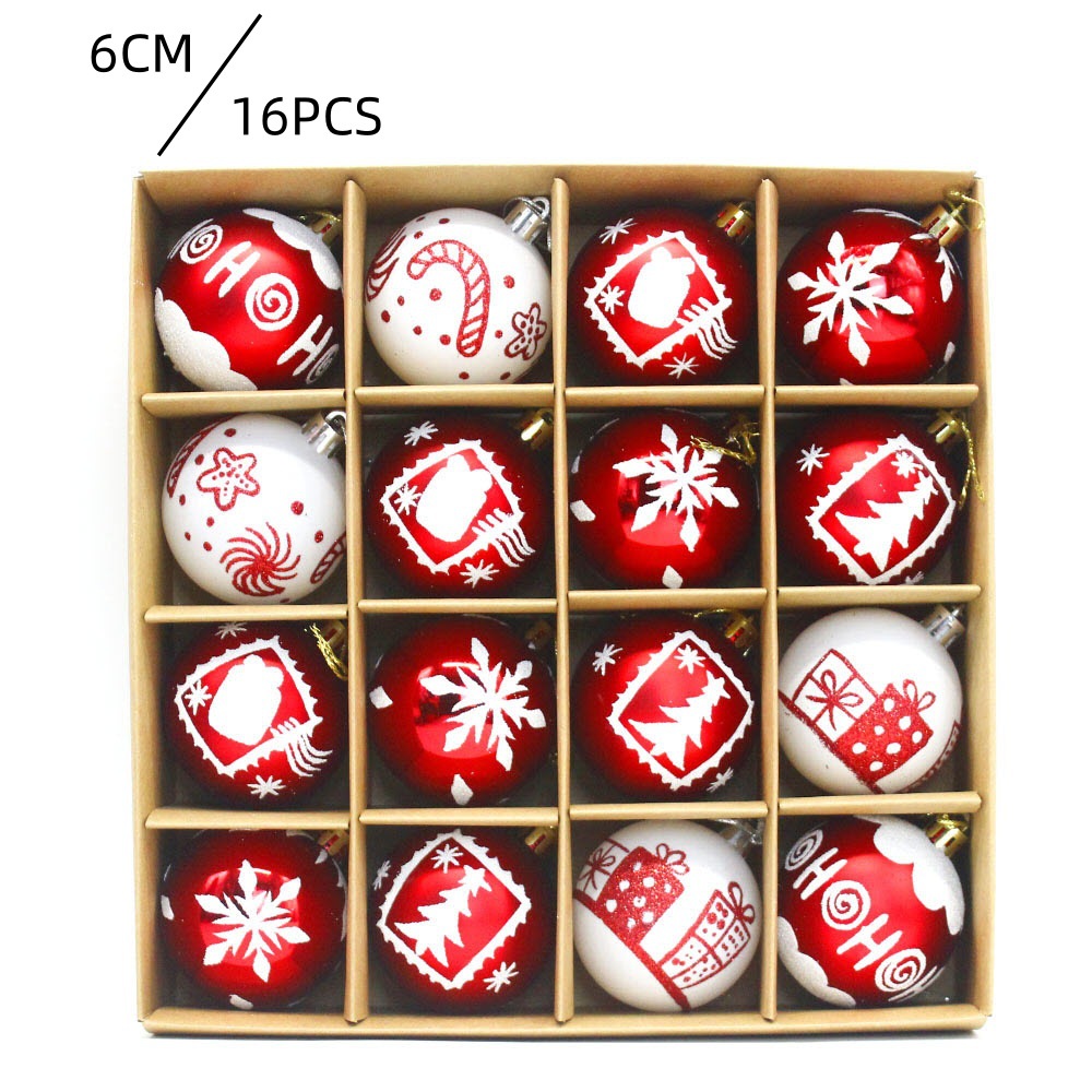 Decoraciones navideñas 16 paquetes pintados a mano bolas navideñas árbol de Navidad decoraciones navideñas
