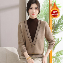实体批发假两件针织打底衫妈妈装2025秋冬新款中年女装半高领毛衫