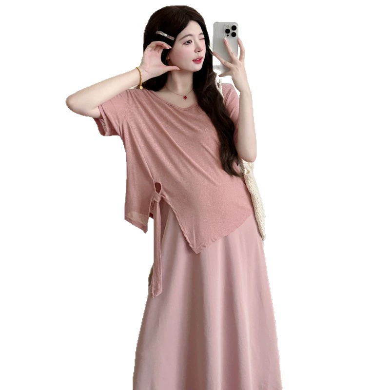 Summer set for pregnant for leisure, plus size