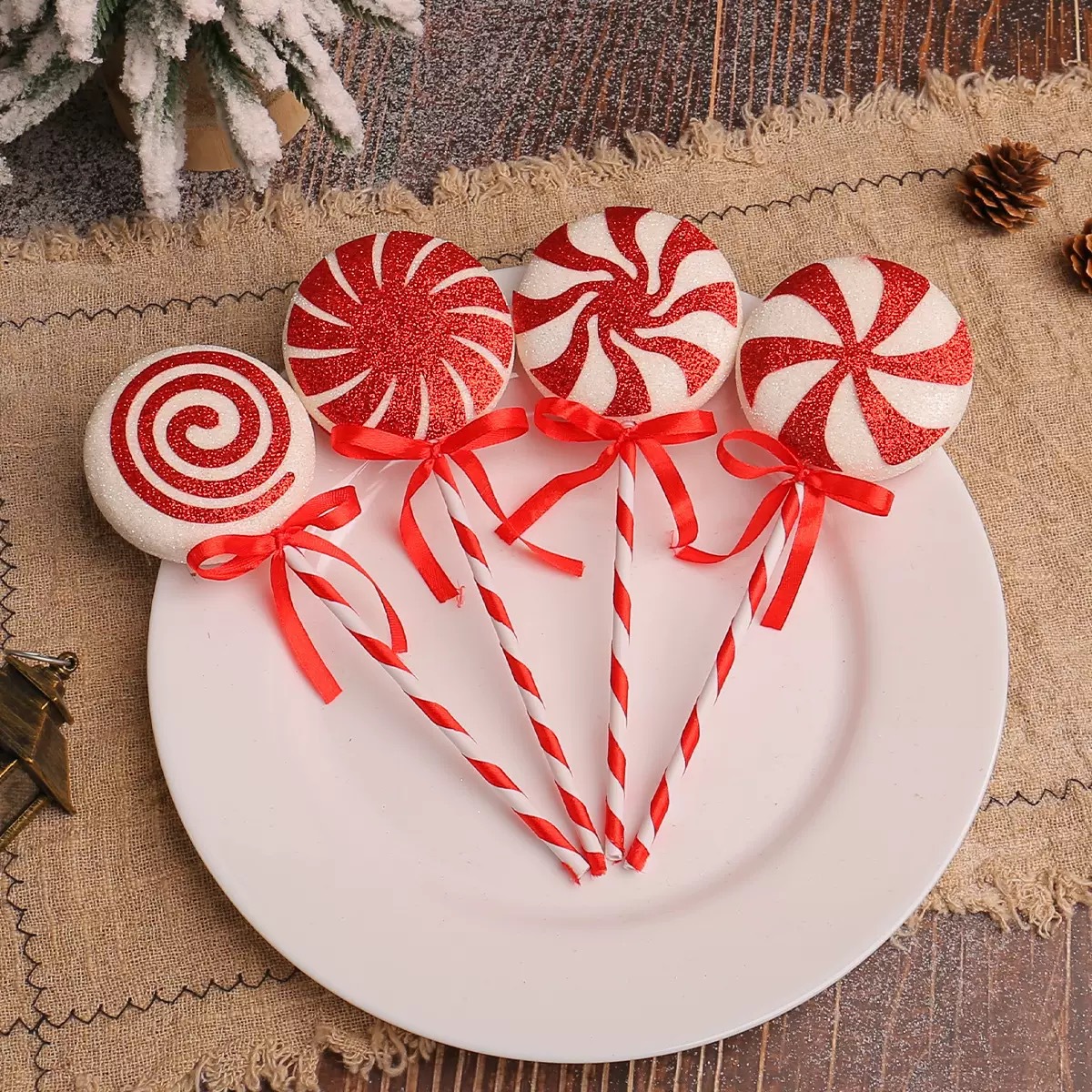 New Colorfulful Christmas Lollipop Decoration Creative Holiday Lollipop Christmas Tree Decoration Props