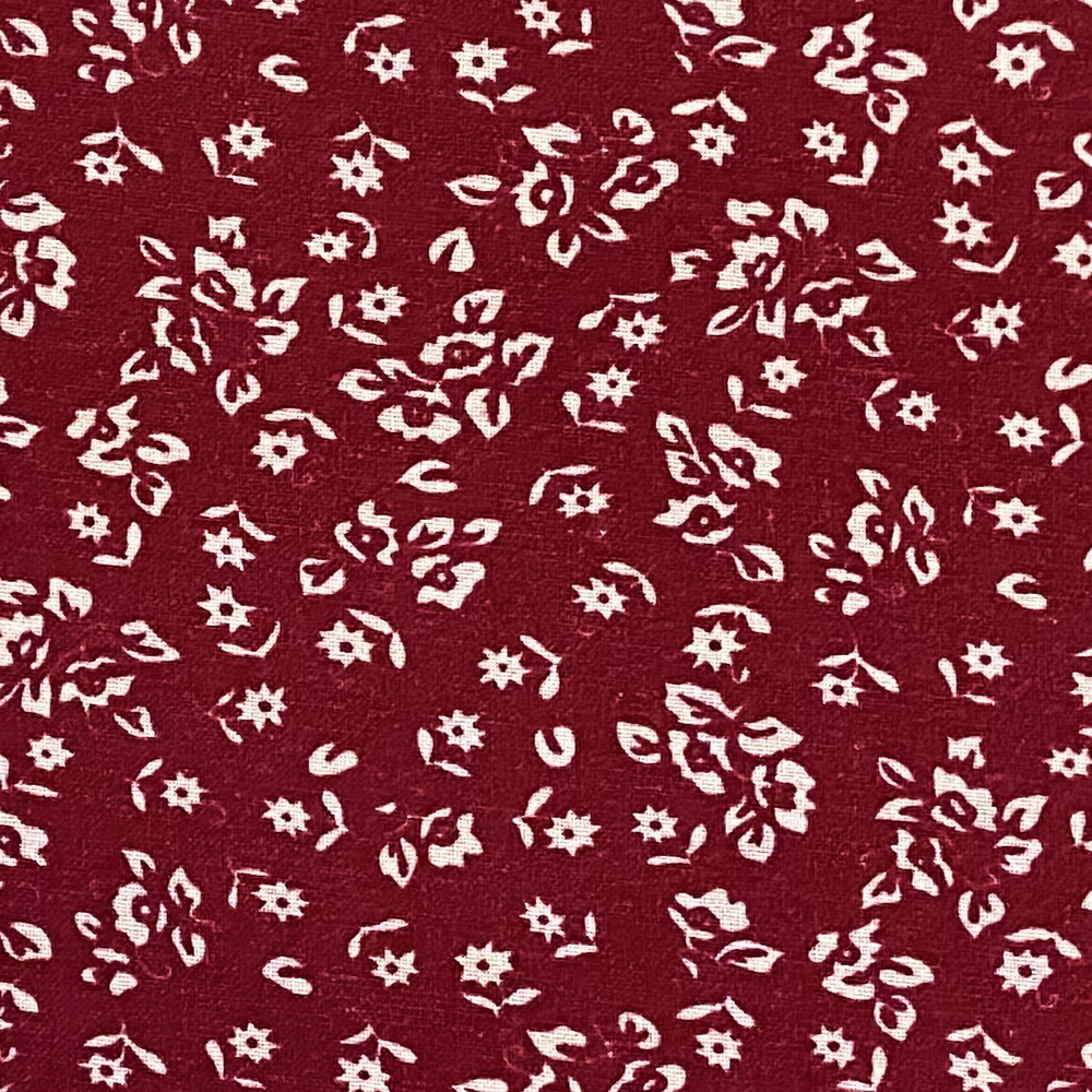 棉麻印花布料 小兰花印花棉麻布料 小碎花印花棉麻服装布料