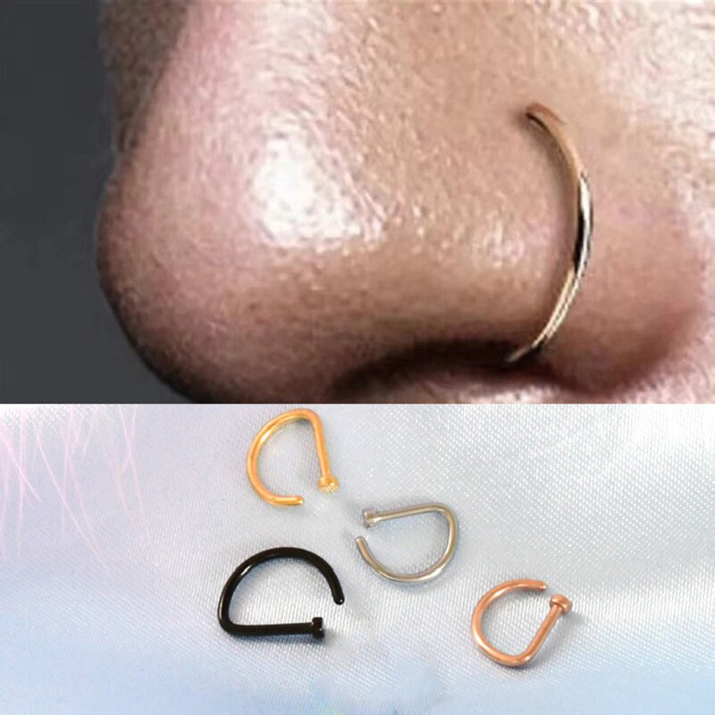 Style Simple Couleur Unie Le Cuivre Piercing Au Nez En Masse display picture 3