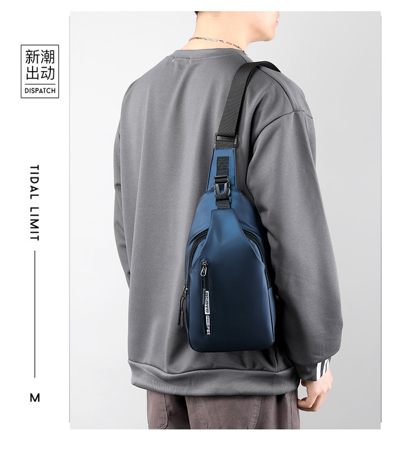 New business commuting lightweight single-shoulder bag, nylon hand-held men's crossbody bag, simple and casual chest bag, one-piece consignment Application Scenario