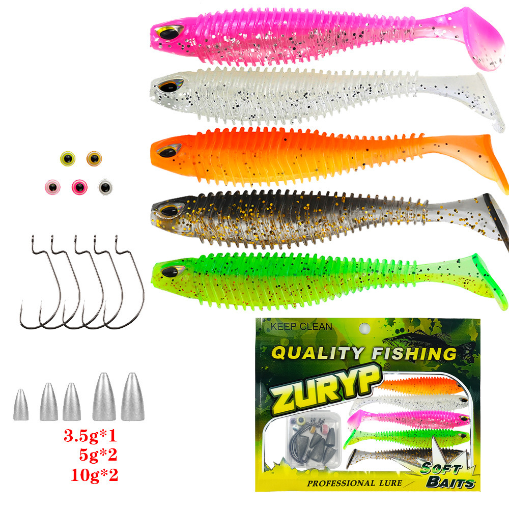 Luya popular cebo falso cebo suave traje Luya cebo falso Texas grupo de pesca transfronteriza caliente AliExpress Amazon Piel de camarón