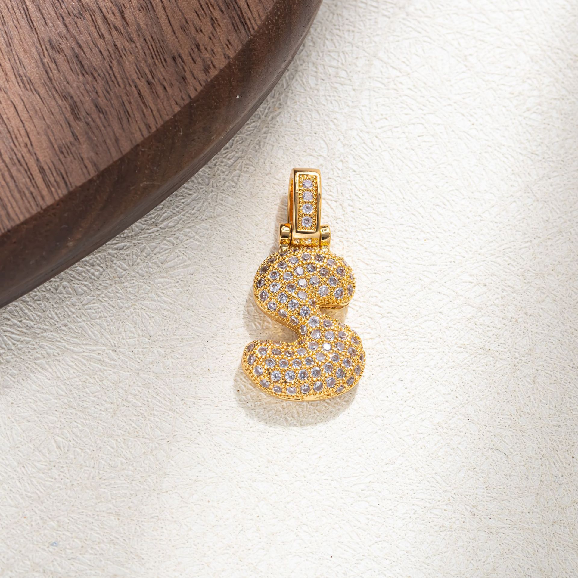 7g Weight Pendant Jewelry Making Type Golden Plated Plating Material Zircon Inlay Material 1 Piece Quantity Casual Occasion Copper Material Letter Pattern Women's Gender Simple Style Style Plating Craft 1 Piece Copper Zircon Letter Pendant 20