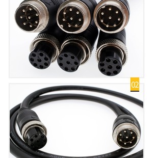 GX16 aviation plug single and double male and female cable manufacturer gx16 aviation docking extension cable 8-core belt cable durable