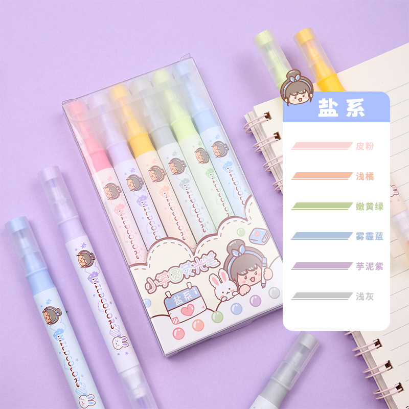 Tarot redondo doble cabeza puntero de dibujos animados estudiantes niños marcador de color puntero de marca clave cuentas de mano puntero