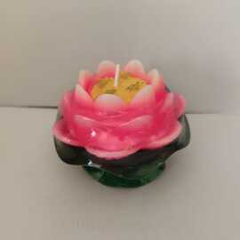 莲花红色荷花蜡烛酥油灯荷花蜡灯蜡烛莲花灯还愿浮水莲花灯厂批发