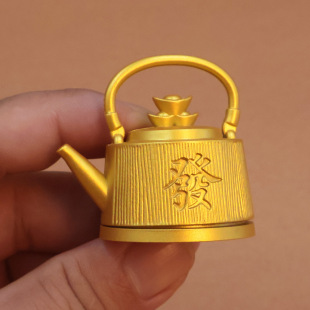 Alloy Handlehold Turn Pot Hand Handlehold Desktop Crafts Small Ornaments Living Room Mahjong Hu Small Teapot Turn Alloy
