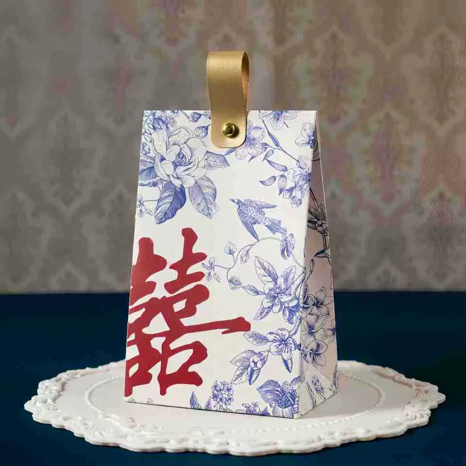 Gift box linen bag set, premium wedding candy boxes, multiple designs, sizes small–medium–big