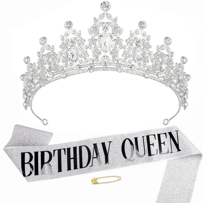 誕生日女性パーティー装飾クラウンヘアアクセサリー儀式誕生日女王ヘアフープインターネット有名人の写真の小道具|undefined