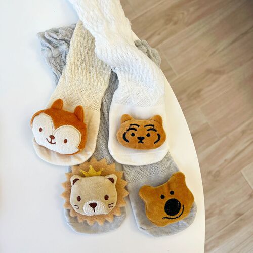 Summer thin baby over-the-knee long mesh anti-mosquito socks breathable baby cartoon three-dimensional cute doll socks ins