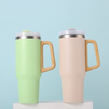 家用40oz大容量汽车杯304不锈钢真空保温杯商务便携式手提吸管杯