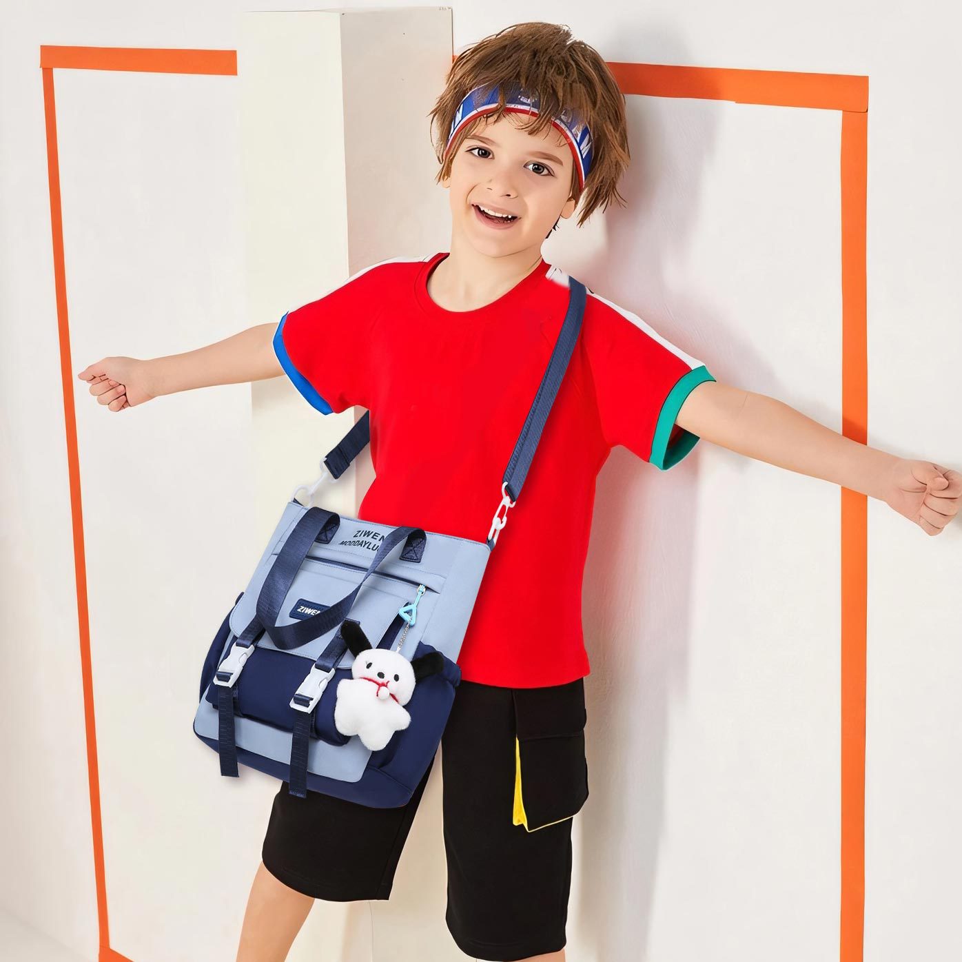 2024 초등학생을위한 새로운 SCHOOLBAG SCHOOLBAG 여성 높은 색상 가치 중학생 남녀 크로스 바디 휴대용 대용량