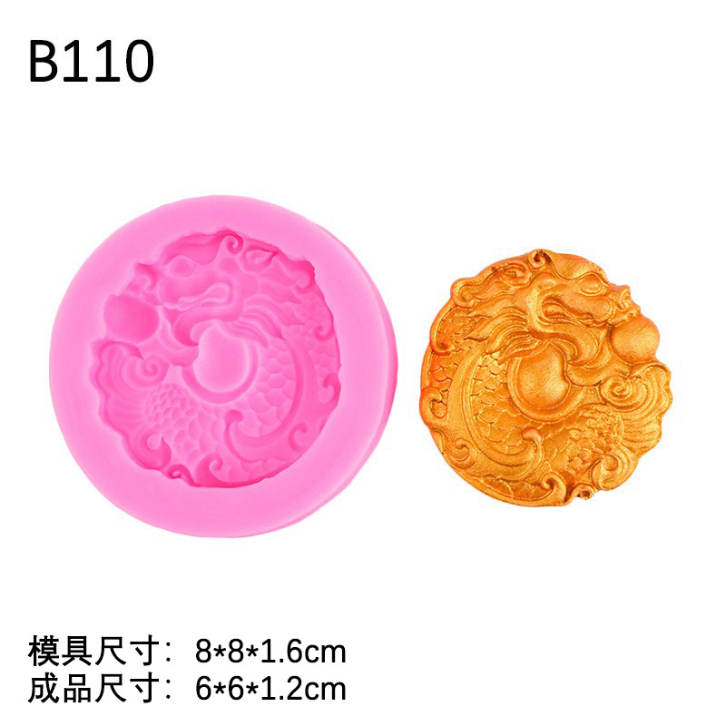 Molde de silicona tótem de dragón de estilo chino múltiple patrón de estilo chino Borde de pastel de dragón Fondant molde de chocolate para hornear