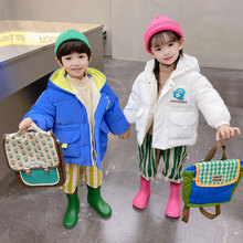 外貿免洗兒童羽絨服2022冬季新款0-7歲男童女童小孩加厚連帽外套