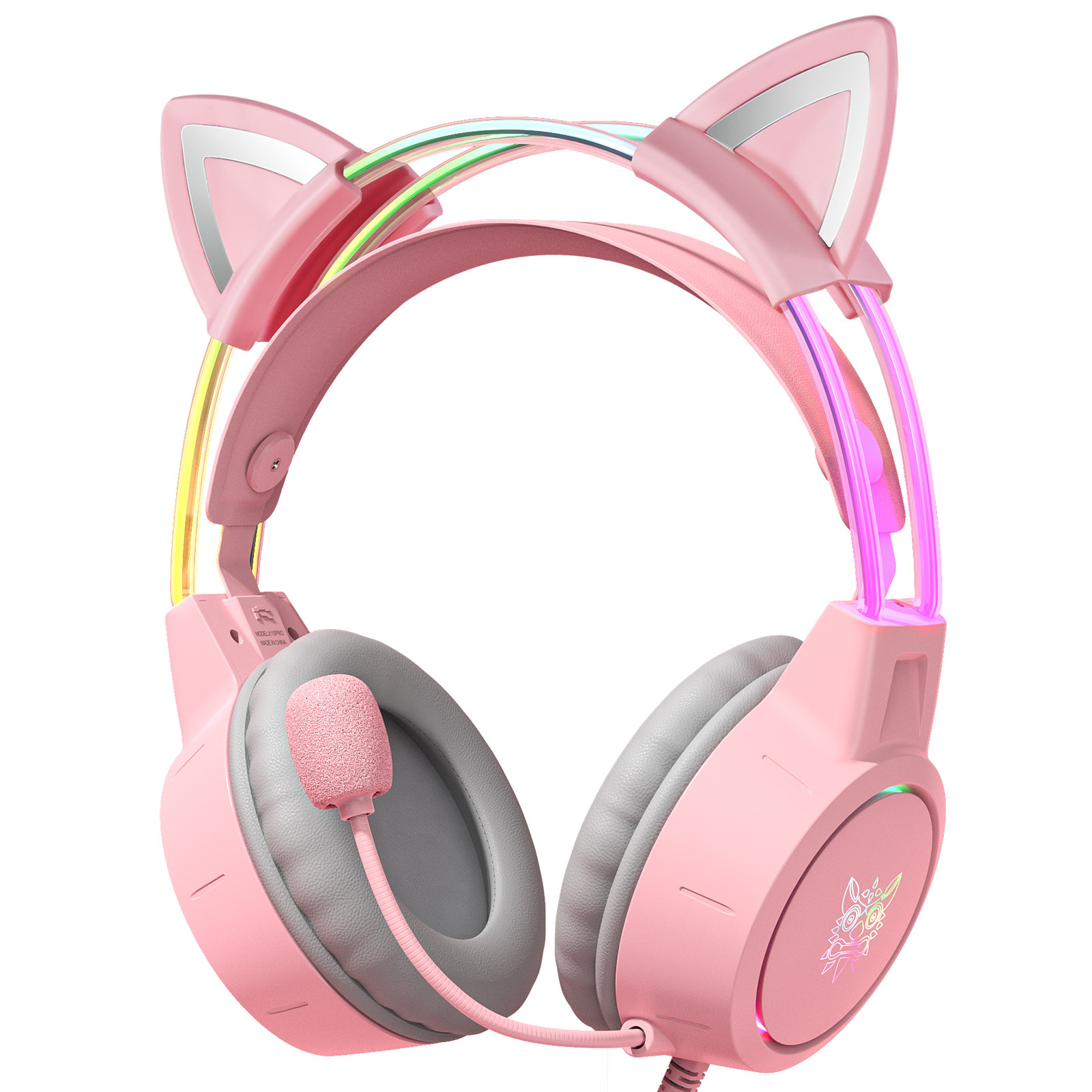 Auriculares explosivos transfronterizos x15pro, haz de cabeza luminosa, lindo auricular para juegos de computadora con reducción de ruido para juegos de gato