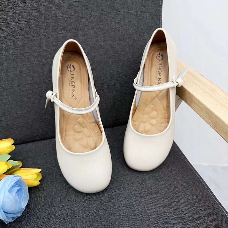 Mary Jane Shoes New Model Spring/Summer 2026 Comfortable Shallow French-Style Women's Ethnic Style Low Round-Toe Soft-Soled Single Shoes Mary Jane Shoes New Model Spring/Summer 2026 Comfortable Shallow French-Style Women's Ethnic Style Low Round-Toe Soft-Soled Single Shoes