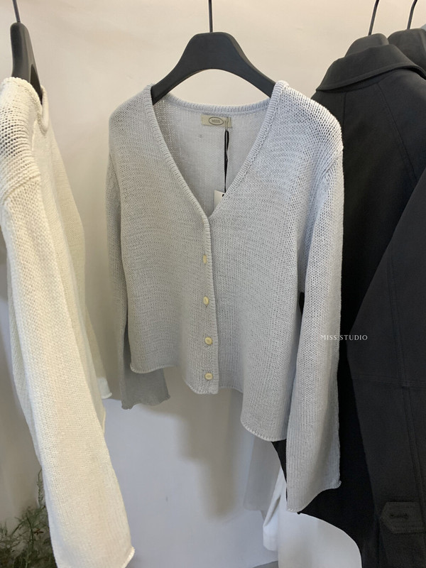 【MISS密思家正品店】休闲日常简约风V领纯色针织开衫女装A06697|undefined