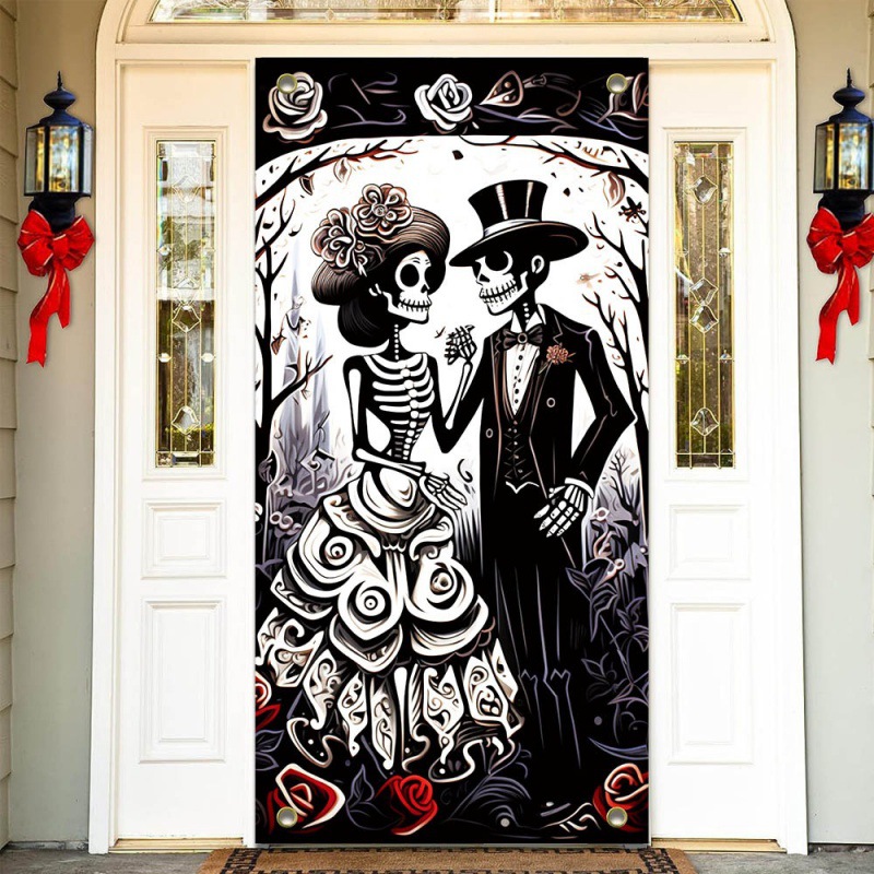 Fabricante directo de decoración de Halloween de fondo colgar decoración de Halloween de la boda marco de la puerta de calavera