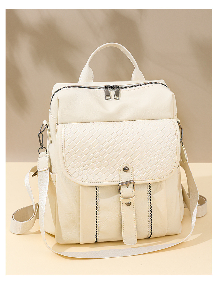 New Large Capacity Women's Backpack Soft Leather Multi Purpose Travel Backpack Single Shoulder Bag Women's Bag Student Backpack_voghion.com