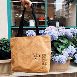 复古杜邦纸袋定制复古文创购物包耐撕水洗环保牛皮纸袋印logo定做