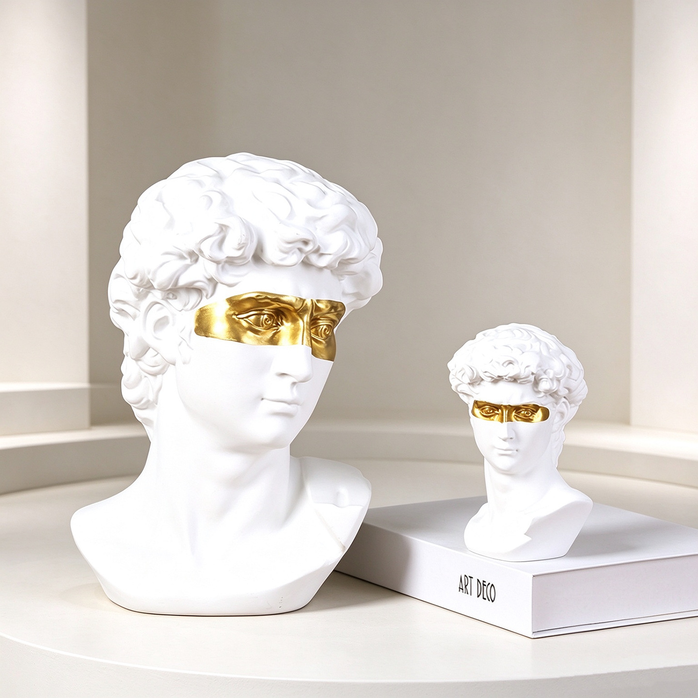 Escultura de David con Ojos Vendados de Resina Decorativa para Decoración del Hogar