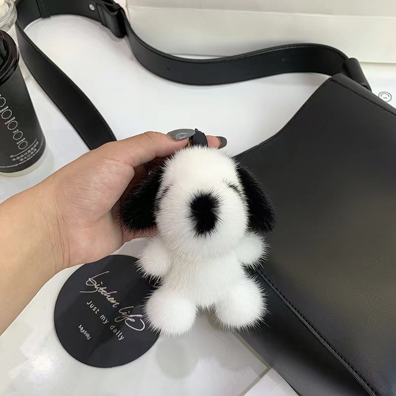 Inventario al por mayor transfronterizo lindo perro colgante bolsas colgantes adornos lindos peluche pieles muñecas colgantes llaveros
