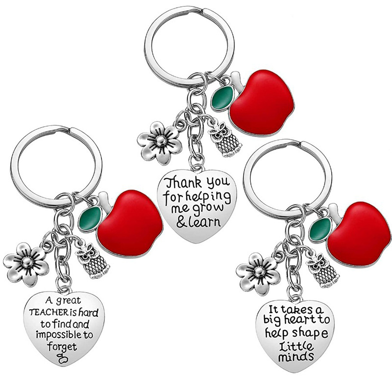 Modern Style Animal Letter Fruit Stainless Steel Teachers' Day Unisex Memorial Keychains