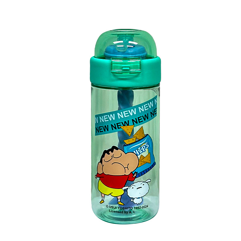 Crayon Shin-chan tritan taza de agua para niñas 2025 nueva taza mezcladora de verano para estudiantes que van a la escuela taza especial para evitar caídas