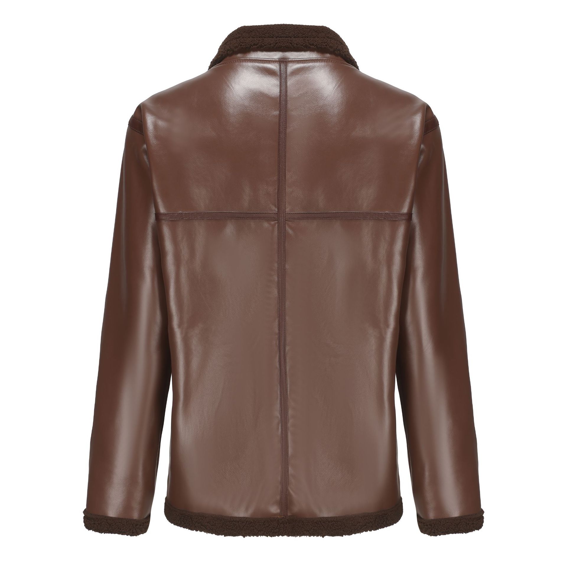 Dicke und schwere Handwerkskunst integrierte Langarm-Pelzjacke für Herren, Herrenjacke_voghion.com
