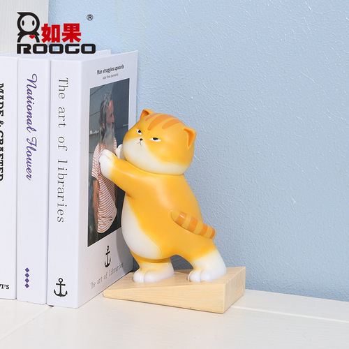 If creative orange cat door push cartoon cat resin door stopper home decoration door stopper bookends ornaments wholesale