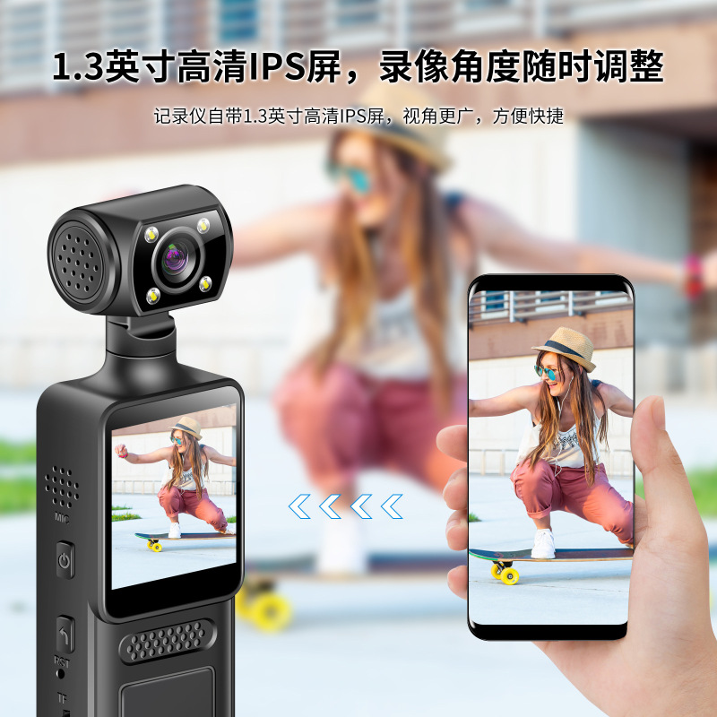 国境を越えた新型ハンディhdスポーツ録画ポケットカメラ180 ° 回転レンズ屋外自転車カメラ|undefined
