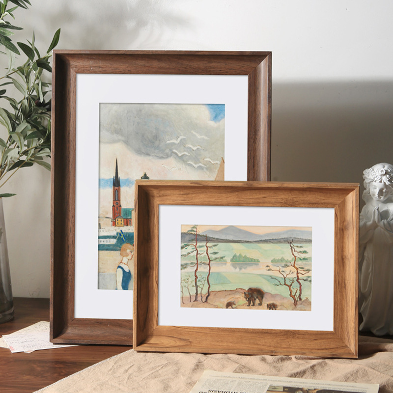 Rectangular picture frame wall-mounted A4a3 American Retro Square photo frame framed oil painting frame calligraphy and painting display frame Rectangular picture frame wall-mounted A4a3 American Retro Square photo frame framed oil painting frame calligraphy and painting display frame