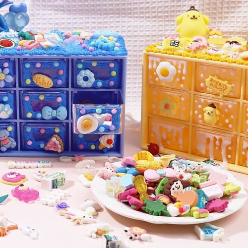 Cream glue storage box diy nine-square grid jewelry box handmade material package guka shelf desktop toys