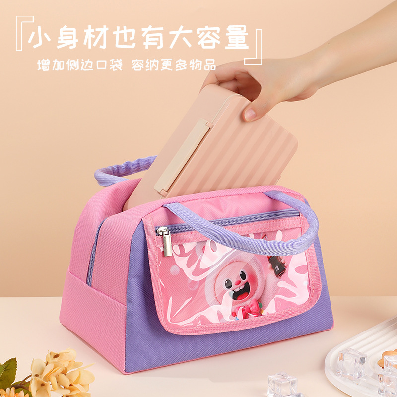Nuevo trapezoidal para niños bolsa de almuerzo bolsa de calor de dibujos animados bolsa de almuerzo bolsa de alumno bolsa de almuerzo bolsa de viaje