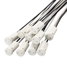 MR11插泡灯座G4灯底座陶瓷石英灯射灯杯卤素灯插口转接头20cm长