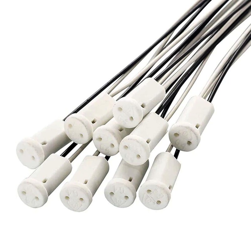 MR11 bulb socket G4 lamp base ceramic quartz lamp lamp cup halogen lamp socket adapter 20cm long