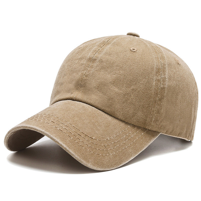 Vintage Washed Pure Cotton Cap Sun Protection Baseball Cap Duck Bill Cap Retro Style Sun Hat Custom Logo