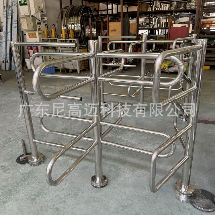 尼高迈手推十字转门超市单向旋转门不锈钢半高出入口门禁限行道闸