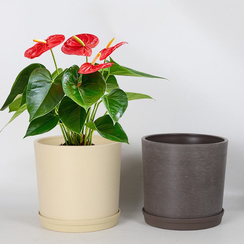 Cerámica de imitación de maceta de plástico con bandeja de orquídeas nórdicas plantación de maceta de interior de alta calidad personalizada