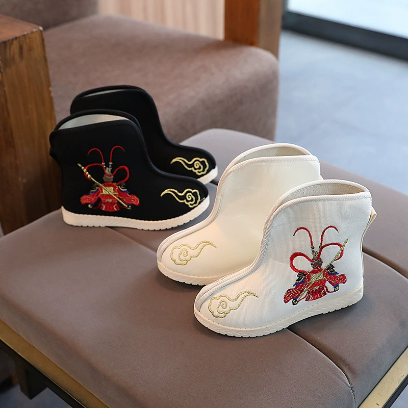 Старая пекинская обувь из ткани Hanfu обувь для мальчиков вышитая обувь для детей