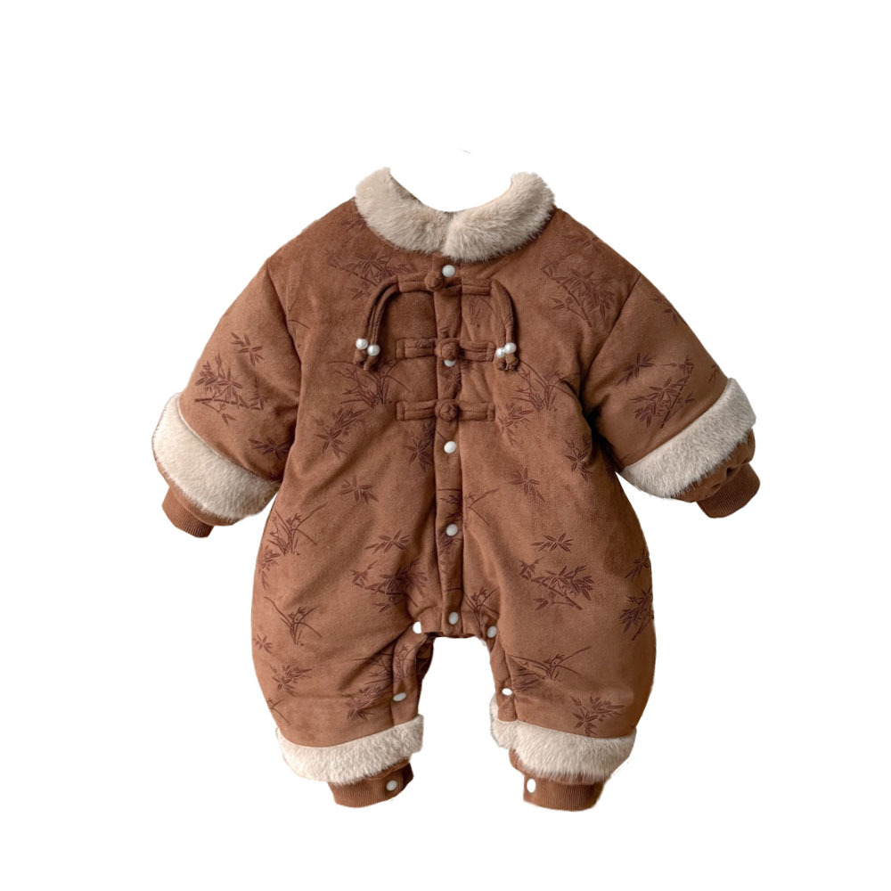 Ropa de bebé otoño e invierno, estilo chino, gatear para bebés, ropa de algodón gruesa, nuevo mono acolchado de estilo chino, una categoría, ropa de Año Nuevo 1