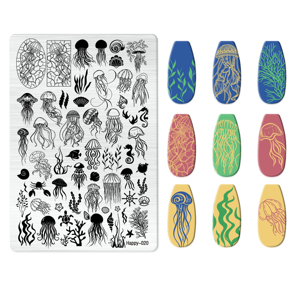 Xiaohongshu's Popular Jingtian Nail Art Stamping Plate Kt Cat Nail Art Bow Cartoon Line Frosted Stamping Plate