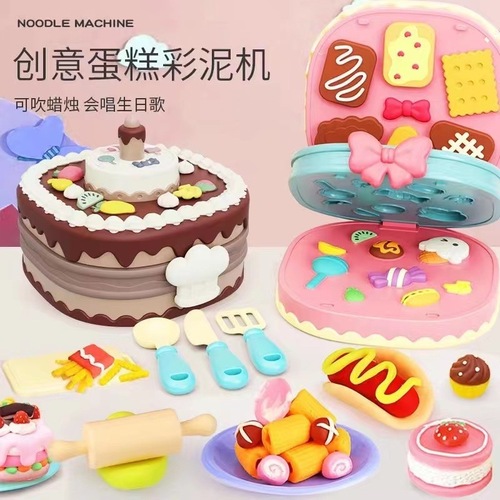 Factory direct cross-border children's ultra-light clay mold tool set cake plasticine colored clay handmade toys
