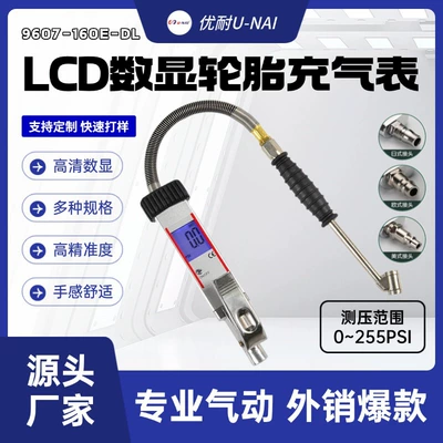 Digital display car tire pressure gauge, truck inflating gun, high-precision tire pressure gun, air pressure gauge, tire inflating gun